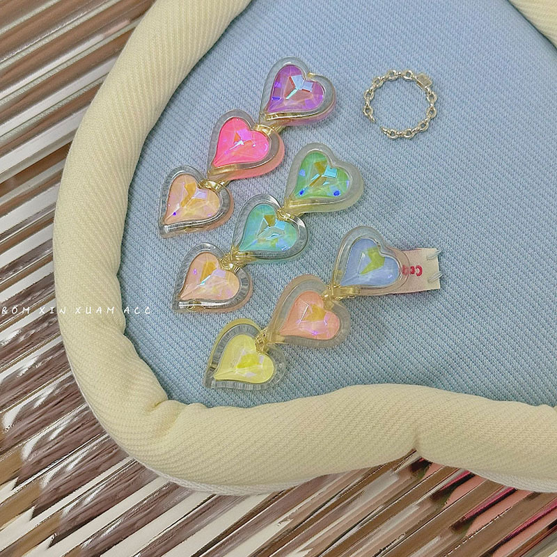 [Testreszabott feldolgozás] Nyári cukorka színű szív alakú kacsacsőrű hajtű, édes, a fej hátsó részén lévő oldalsó frufru_voghion.com