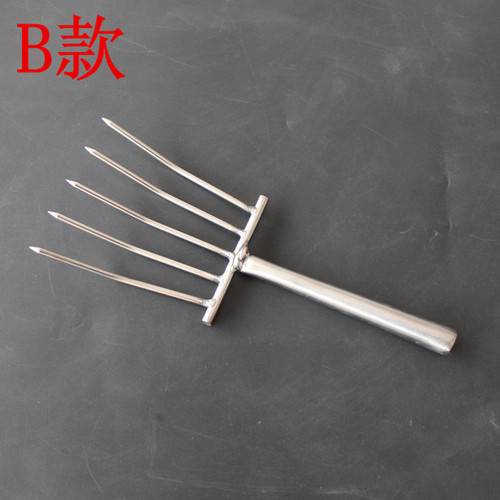Stainless steel large five-tooth rice fork kitchen canteen restaurant rice serving tool bean sprouts fork selling bean sprouts tool