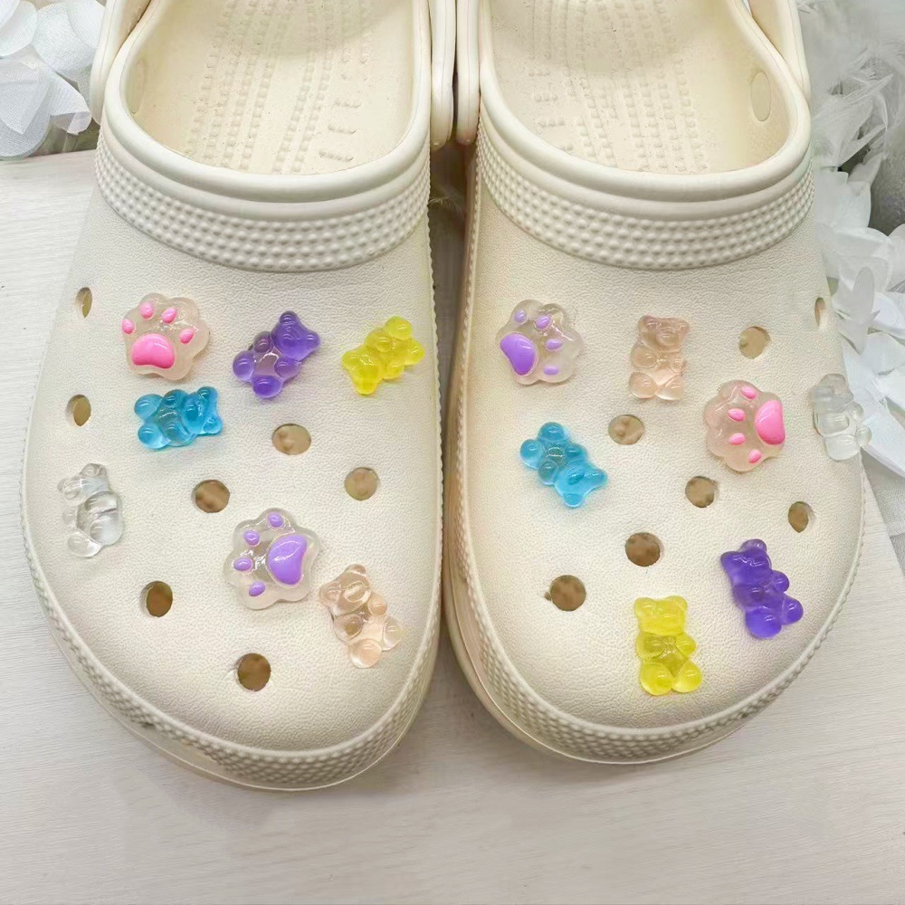 AB color adorable oso guía guía zapatos guía huellas de oso guía guía zapatillas guía guía di accesorios botones