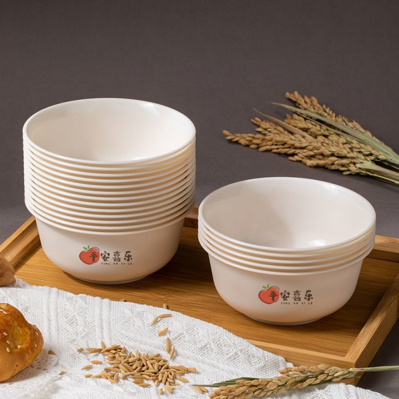 稻壳一次性碗筷餐具圆碗可降解食品级加厚酒席加硬耐高温家用批发|undefined