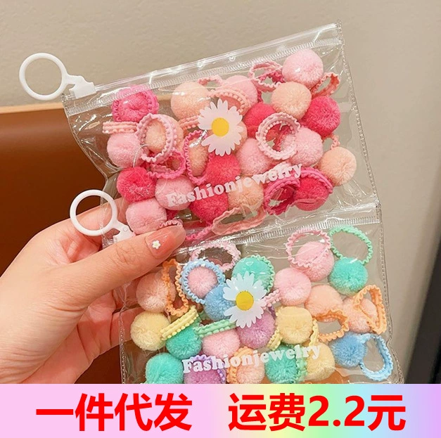 [2025新年款可爱糖果色儿童毛毛发圈小皮筋女扎马尾绑发皮筋发饰女]
