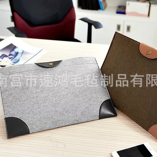 促销毛毡电脑包平板内胆套商务办公档案袋可加印LOGO 二维码