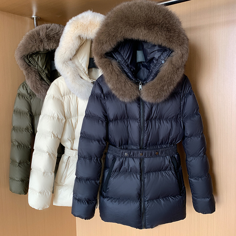 Women's Clothing fox fur collar down jacket_voghion.com