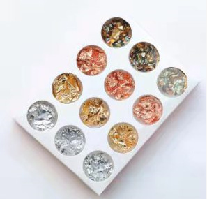 12 colores de uñas belleza Ojo Maquillaje Glitter lentejuelas cerámica suave fruta pieza perla polvo Delgado mezclado accesorios la joyería BRICOLAJE