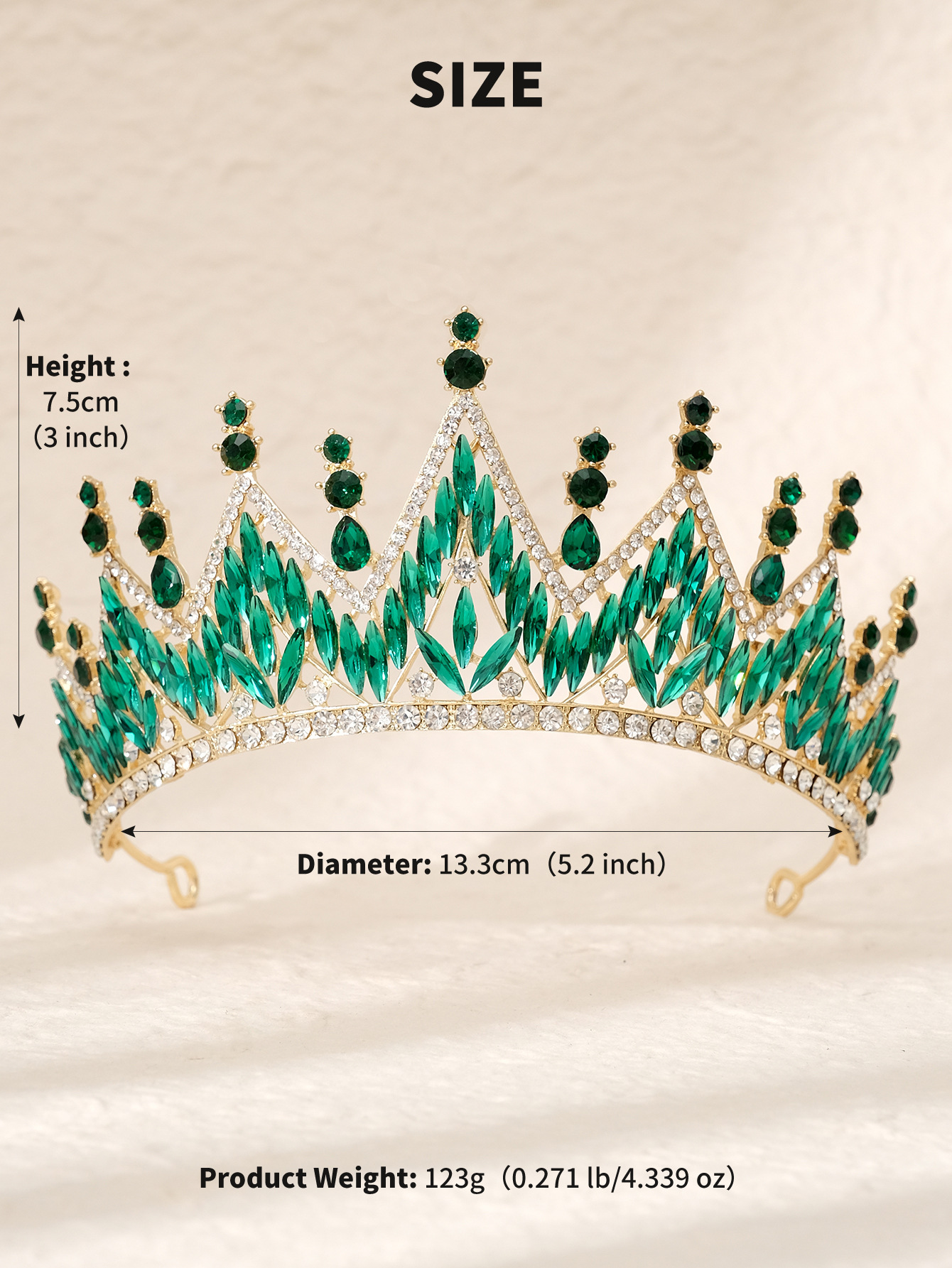 Retro Crown Alloy Plating Inlay Rhinestones Crown display picture 3