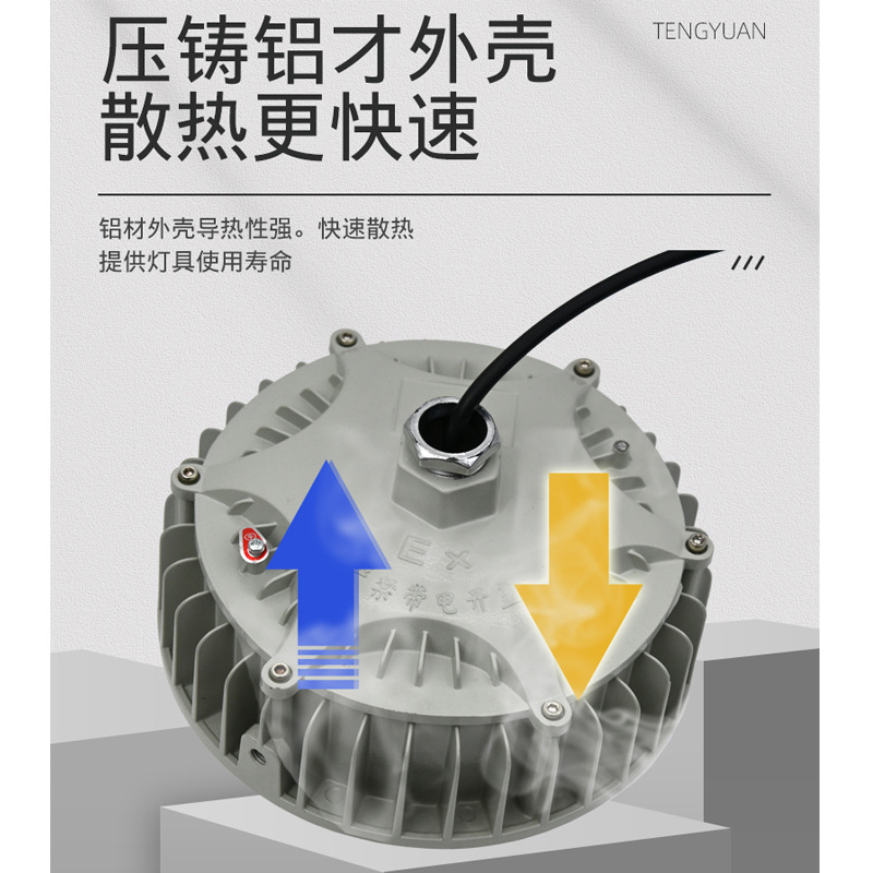 led三防灯工业照明防水防尘弯杆壁式50W70W防爆灯厂房仓库平台灯