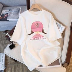 夏の純綿半袖 Tシャツ女性のための 2025 新しいホットスタイル白ルーズ大きいサイズ Tシャツデザインニッチトップ