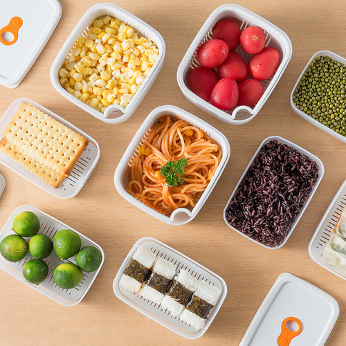 Brown rice divided frozen lunch box, multi-grain fat-reducing box, food-grade fresh-keeping box, drained mini fresh-keeping lunch box