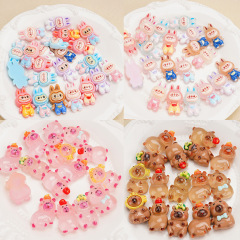 カピバラカピバラブラインドバッグおもちゃ Labubu 発光 diy ジュエリーアクセサリークリーム接着剤樹脂アクセサリー