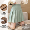 Long pleated skirt, mini-skirt, 2024 years, mid-length, elastic waist, high waist, A-line, plus size