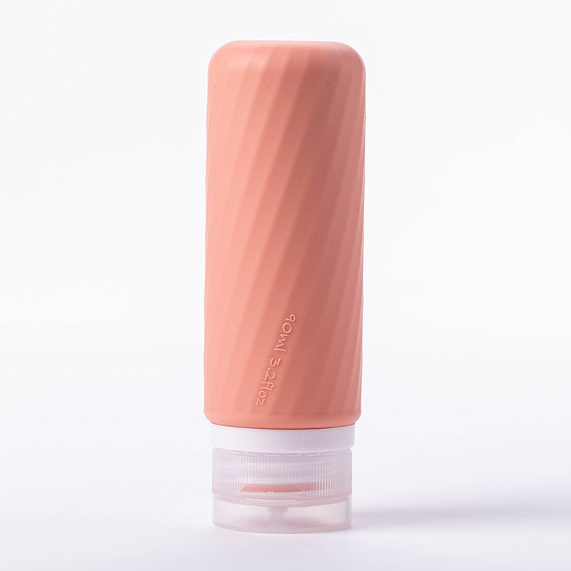 Viaje de silicona botella de 60ml 90ml gran capacidad conjunto de presión a prueba de fugas botella de almacenamiento de cosméticos nueva