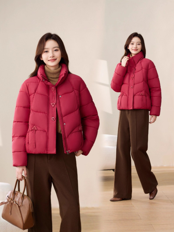 沧州棉服时尚立领棉服女短款外贸跨境新款冬季小个子面包服厚外套|undefined