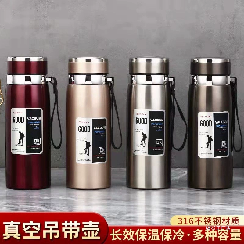 Удобная уличная чашка-термос из нержавеющей стали 316, большая емкость, 800 мл, автомобильная чашка для деловых поездок для мужчин и женщин с гравировкой