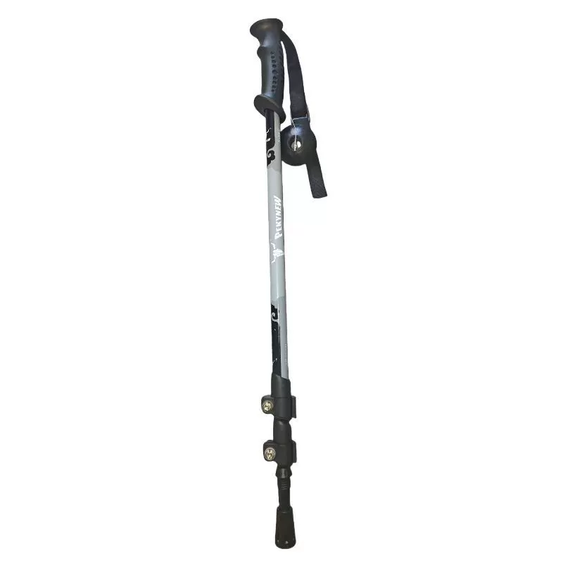 Painted three-section straight handle 7075 aluminum alloy inner lock outer lock trekking stick