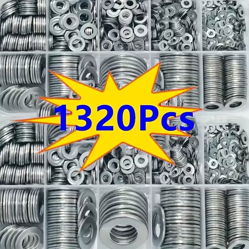 1320件平垫圈组合套件M2 - M12适用于家庭装饰 工业维修的维护