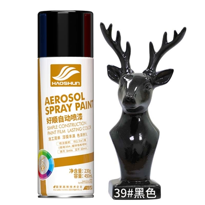 Haoshun automatic painting hand-cranked self-painting car color change anti-rust paint home furniture wood wall graffiti paint (Avtomobil boyası) - black450ml230g