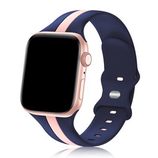 Apple iwatch color matching butterfly buckle two-color silicone watch strap new Ultra10 generation