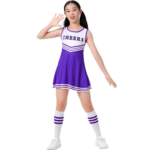 European and American cross-border cheerleading uniforms for children five-color cheerleading sportswear football baby dress performance clothing set