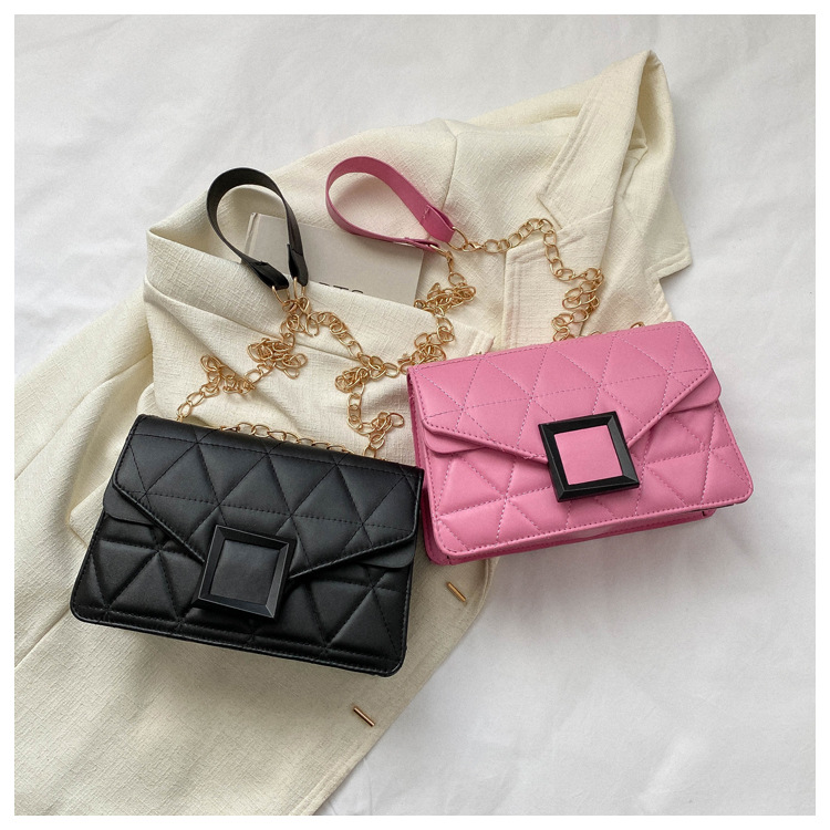 Women's Small Pu Leather Solid Color Streetwear Square Zipper Crossbody Bag display picture 19