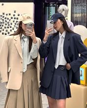 韩国小众 Grove 23SS简约学院海军风条纹百搭装饰领带