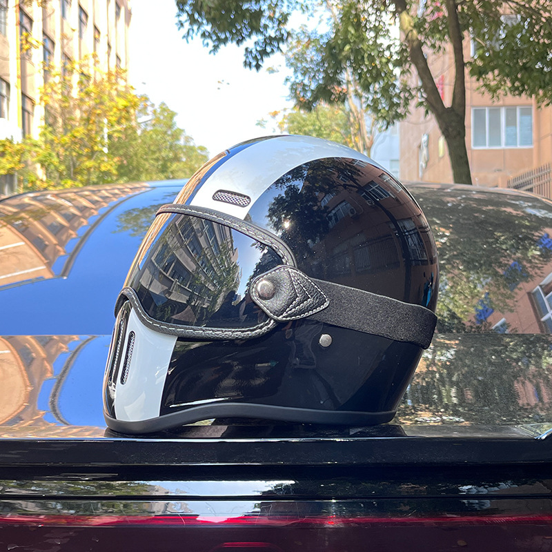 Nuevo Casco Estándar 3C Estilo Alemán de Fibra de Vidrio, Casco Retro para Motocicleta, Unisex, Ultraligero, Integral