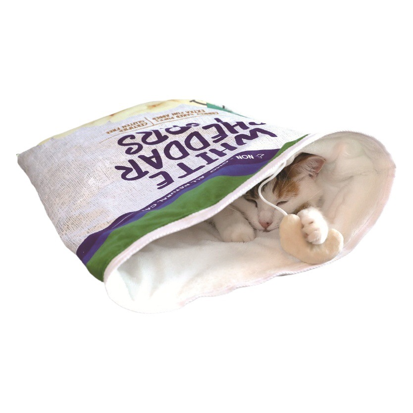 Suministros para mascotas gato saco de dormir semi-cerrado nido para mascotas gato Casa de sueño profundo papel de sonido mantener gato nido