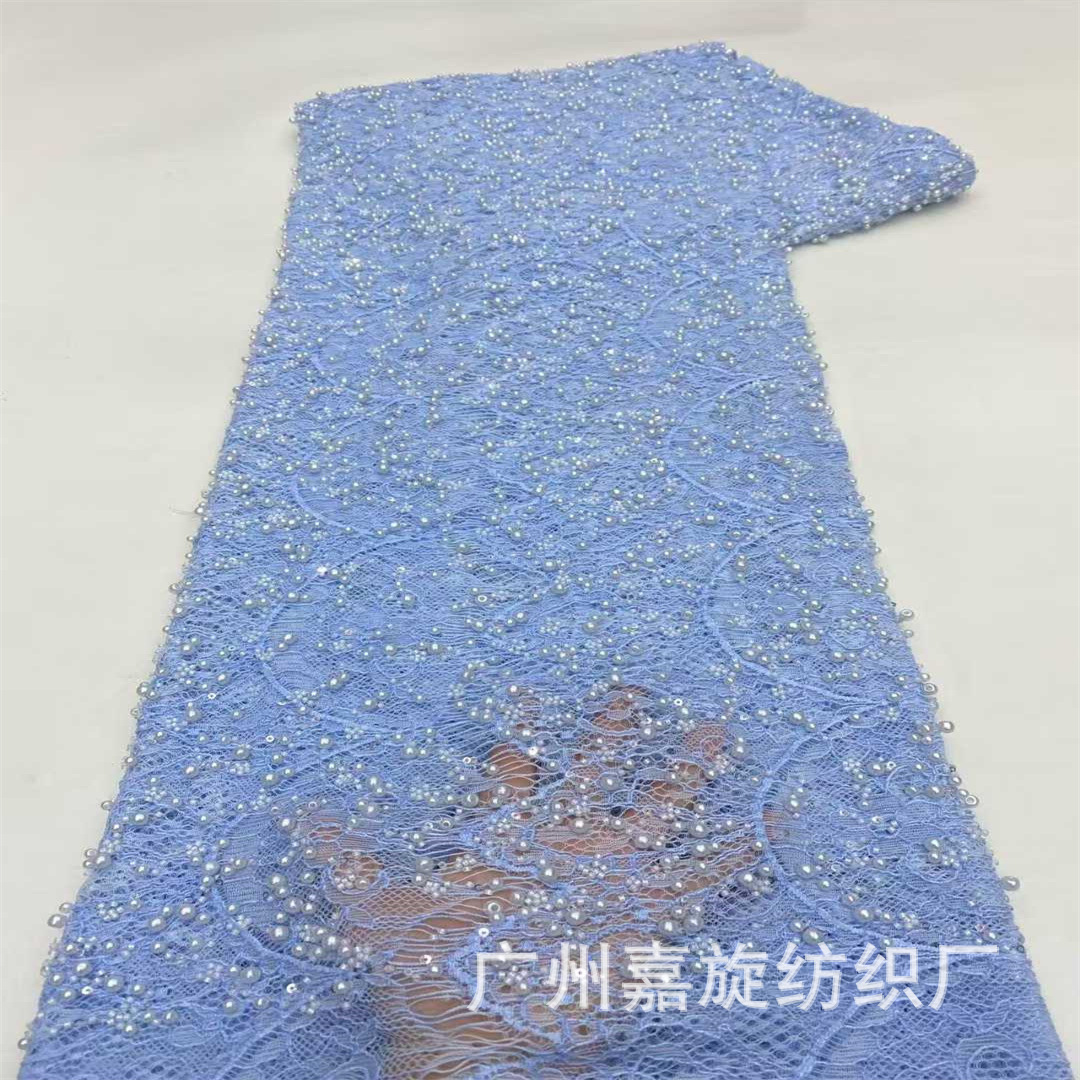 Spot pestañas bordadas cuentas de encaje tubo de bolsas cuentas esquinilla etapa moda vestido de boda tela de encaje francés