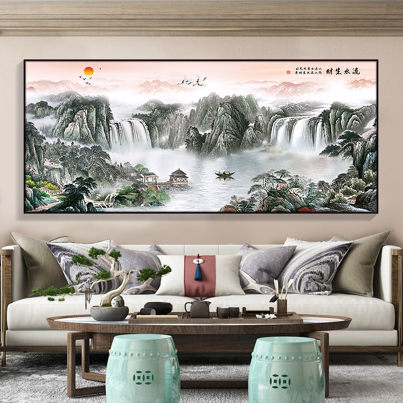 流水生财 / 100*40 PS原木+油画布
