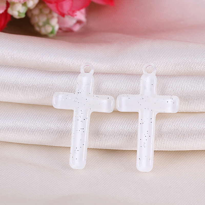 DIY Corea del Sur BOMGOM llavero lentejuelas Cruz colgante resina accesorios teléfono móvil belleza