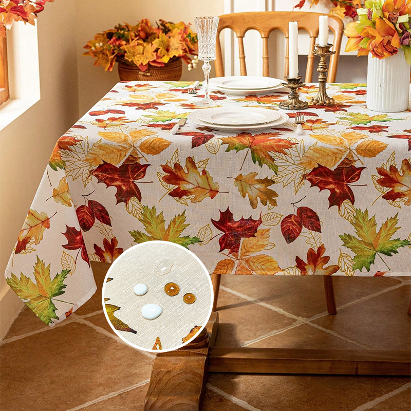 American Maple Printed Tablecloth impermeable a prueba de aceite atmósfera decoración rectangular cubierta de mesa de té al por mayor