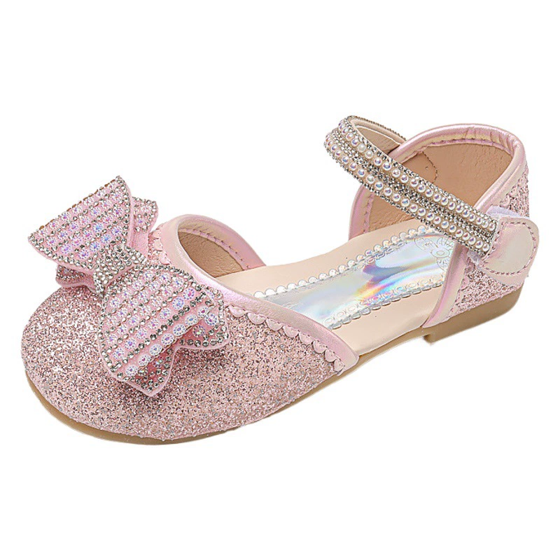 Детские сандалии для девочек 2025: новая модель, летние, закрытые, в стиле принцессы, с кристаллами, стильные, модные, на мягкой подошве