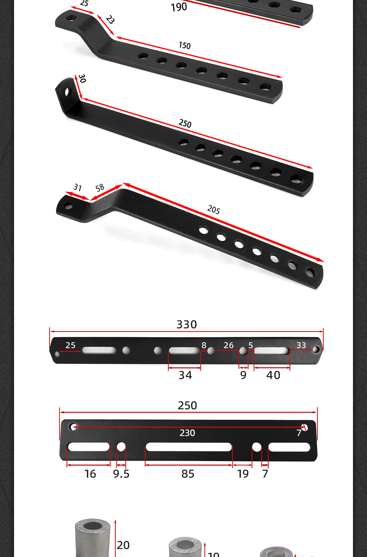Universal multifunctional aluminum alloy quick-release side box bracket for motorcycles, three-box side rack, rear tail box rack mounting accessories