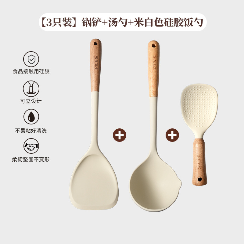 cucharas de arroz de silicona no pegajosas cucharas de arroz cucharas de arroz de grado alimenticio de pie pala de arroz para el hogar