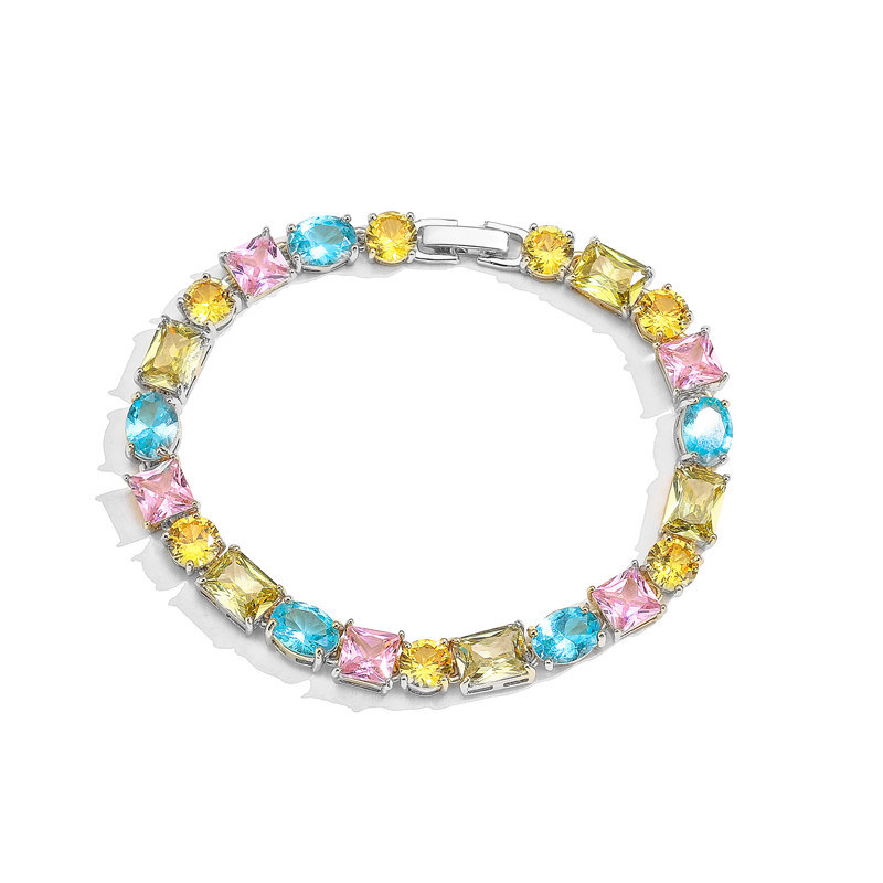 Cute Geometric Copper Inlay Zircon Womenu0027S Bracelets Necklace