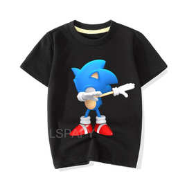 儿童T恤欧美时尚3D数码印花跨境海外休闲透气宽松男女T恤厂家出售