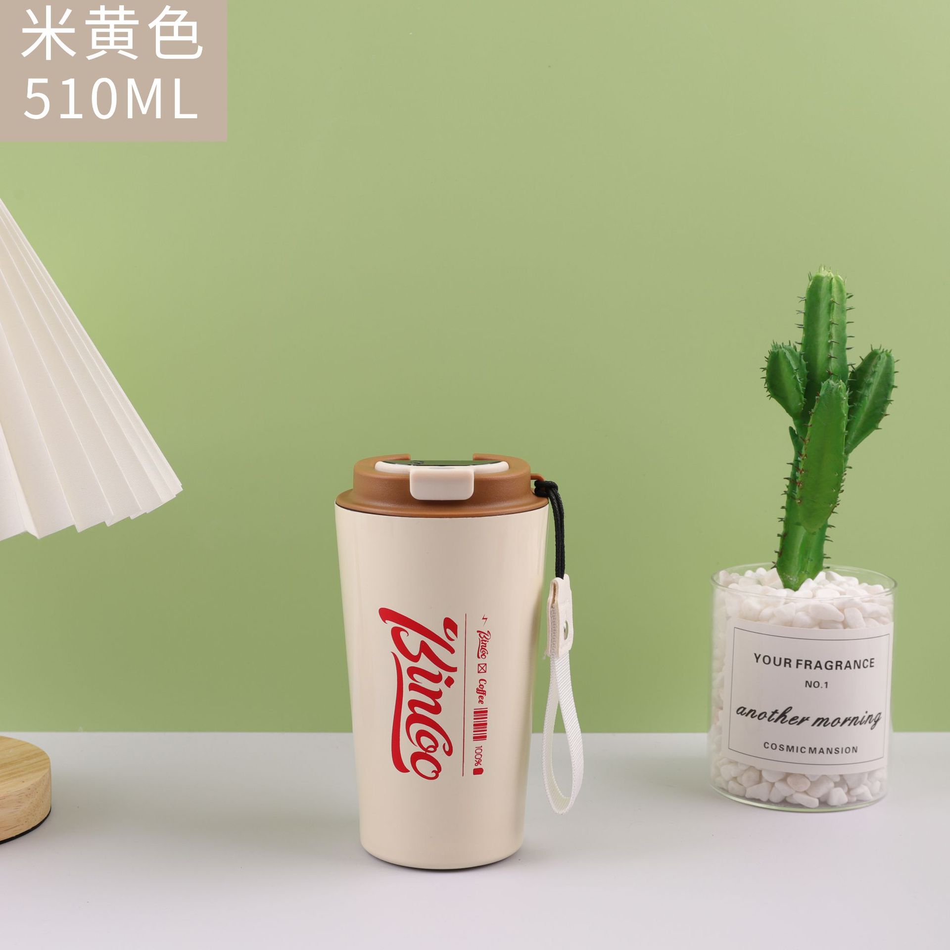 Creativo nuevo 304 acero inoxidable aislamiento térmico taza de café portátil cuerdas de transporte oficina al aire libre taza de agua de café