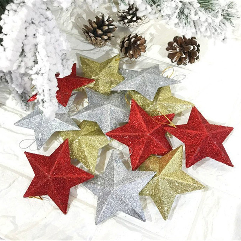 アマゾンのクリスマス装飾品の小さい金のピンクの五芒星のクリスマスツリーの小さいペンダントのクリスマスツリーの装飾品の卸売り|undefined