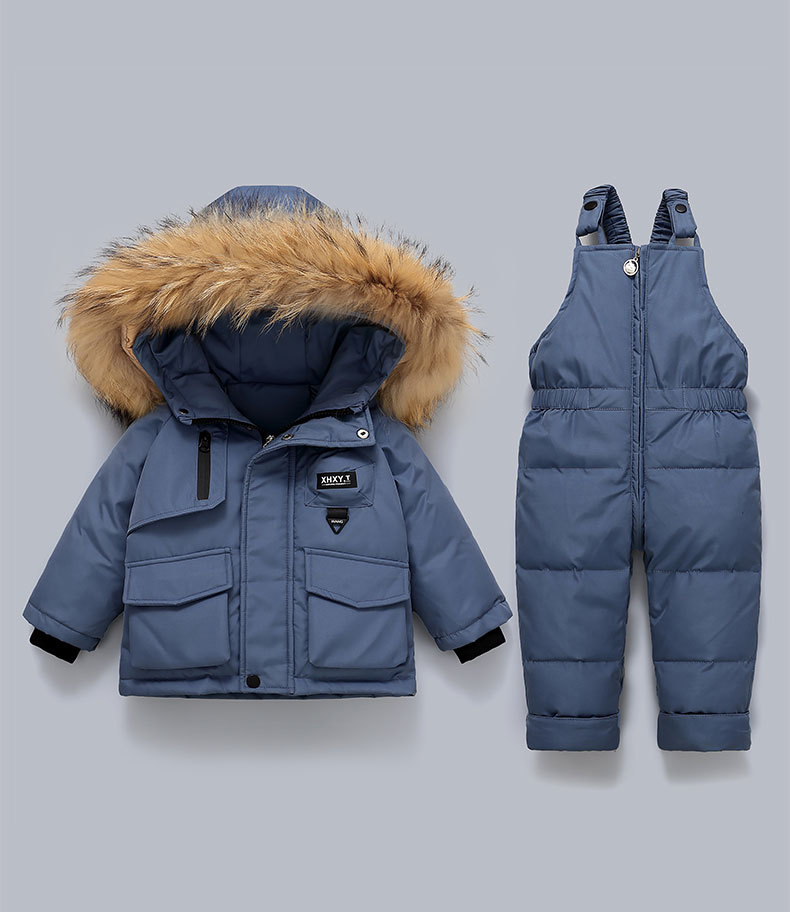 Piumino per bambini 2025, neonato, 1-5 anni, ragazzi e ragazze, nuovo set invernale in due pezzi, top + tuta_voghion.com