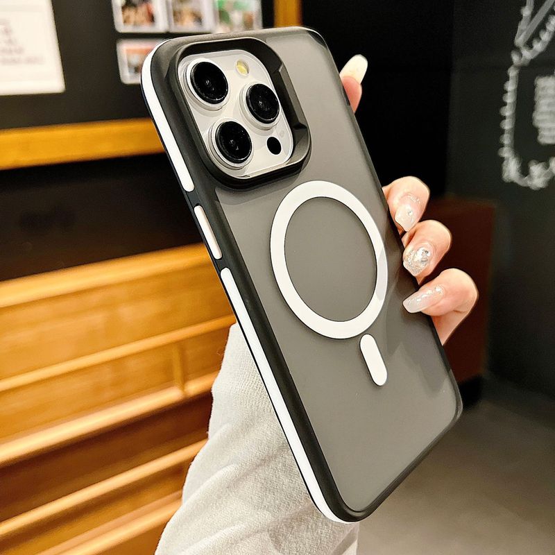 適用アップル16promaxフロスト磁気吸引携帯ケース滑り止め衝突色辺iphone15転倒防止14シース|undefined