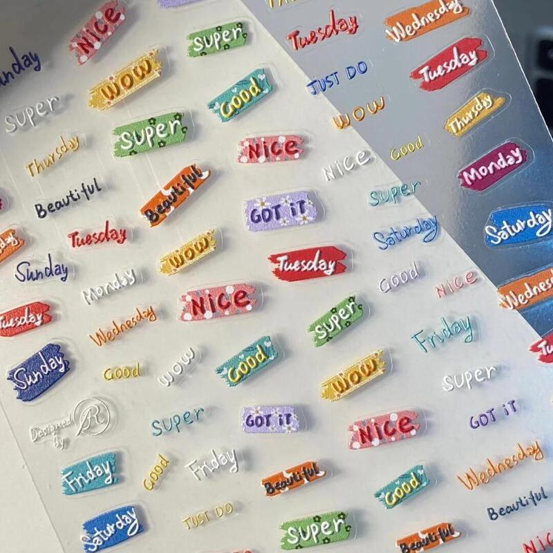 Spring Color Nail Stickers Ins Rainbow Letter Graffiti Rainbow Cute Smiley Face Nail Art Embossed Nail Art Stickers Spring Color Nail Stickers Ins Rainbow Letter Graffiti Rainbow Cute Smiley Face Nail Art Embossed Nail Art Stickers