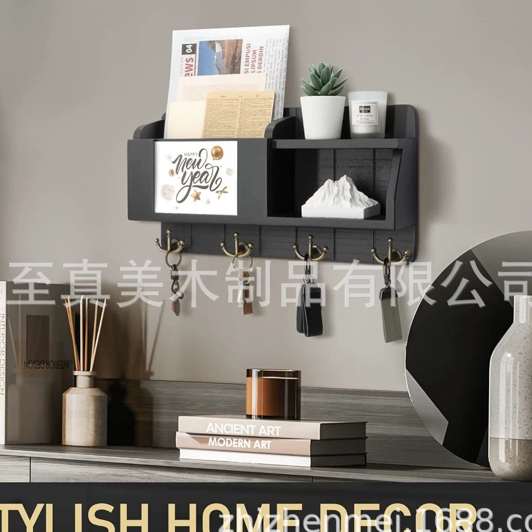 Деревянная настенная полка для ключей, декоративная полка для ключей, держатель для хранения, деревянная полка для домашнего входа, настенная деревянная полка