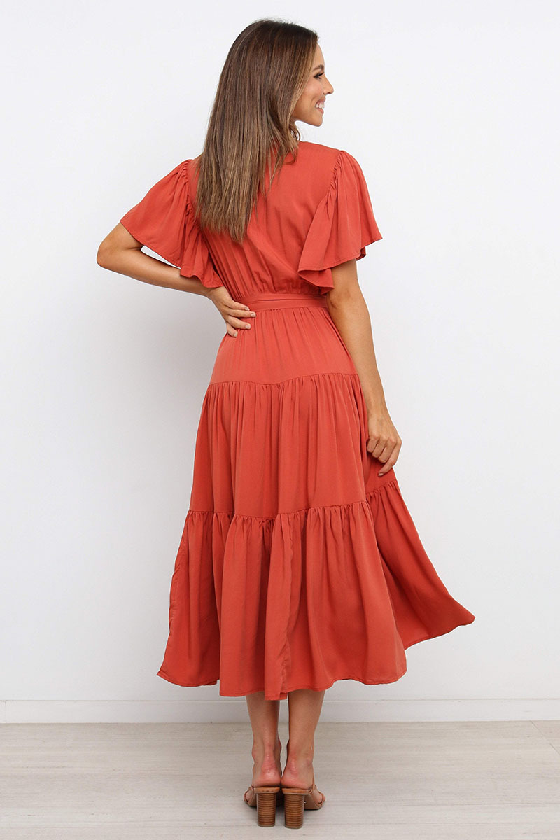 269g Weight Midi Dress Dress Length Type Short Sleeve Sleeve Length Princess Dress Dresses Type Regular Sleeve Sleeve Type Cotton, Polyester Fabric Type Mid Waist Waist Line Holiday, Daily, Selfie Occasion V Neck Neckline Regular Fit Fit Type Solid Color Pattern Summer Season Women's Gender Casual, Elegant, Streetwear Style Wholesale Women's Casual Elegant Streetwear Solid Color Holiday Daily Selfie V Neck Short Sleeve Princess Dress 19