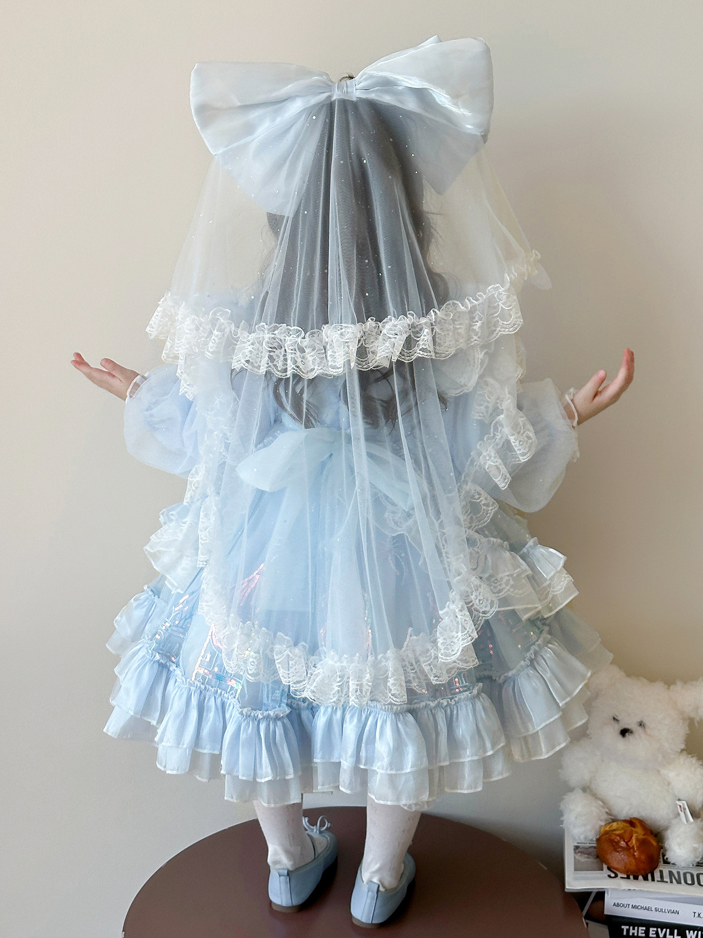 Vestido de niña primavera y otoño 2025 nuevo estilo de niños de dibujos animados de estilo occidental vestido de otoño de bebé moda vestido de pastel Lolita