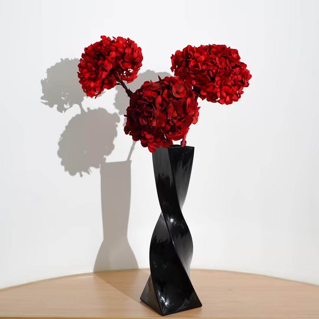 Moderno simple negro torsión floral modelo de geometría decoración artesanía creativa decoración para el hogar