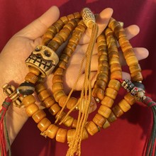 文玩藏传回流骨108颗佛珠念珠阿呆天珠吊坠计数器批发