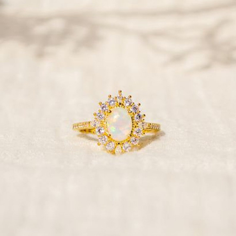 2g Weight Opal Inlay Material Rings Classification 6, 7, 8 Ring Size 925 Sterling Silver Opal Oval Rings 925 Sterling Silver Rings