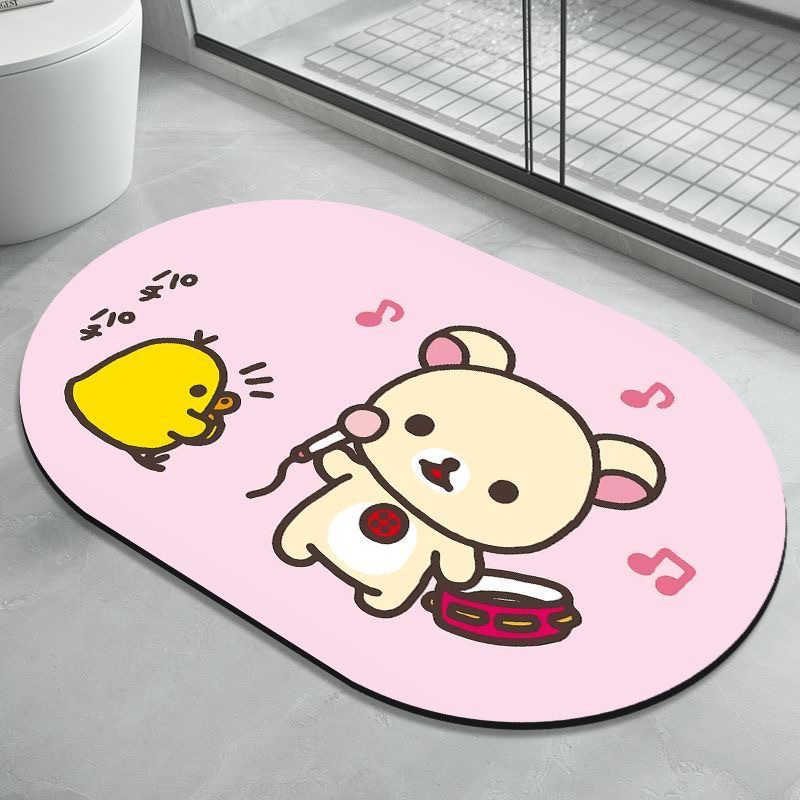 Tapis de bain en terre de diatomée rilakkuma absorbant séchage_voghion.com