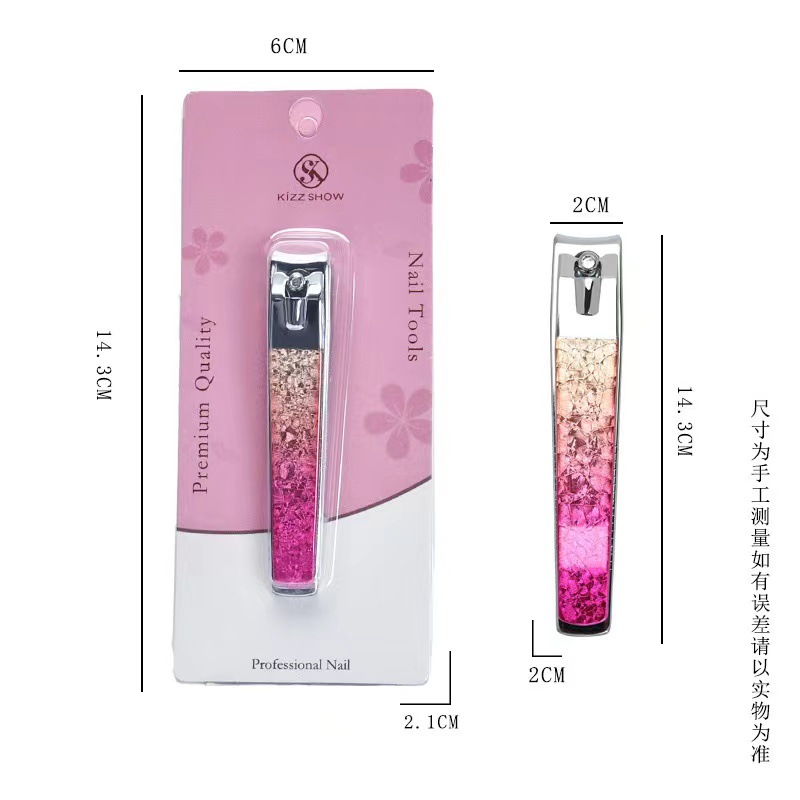 Suministro directo transfronterizo manicura uñas de alta gama colorido Acero inoxidable galvanoplastia manicura herramienta uñas tijeras titular de la tarjeta independiente