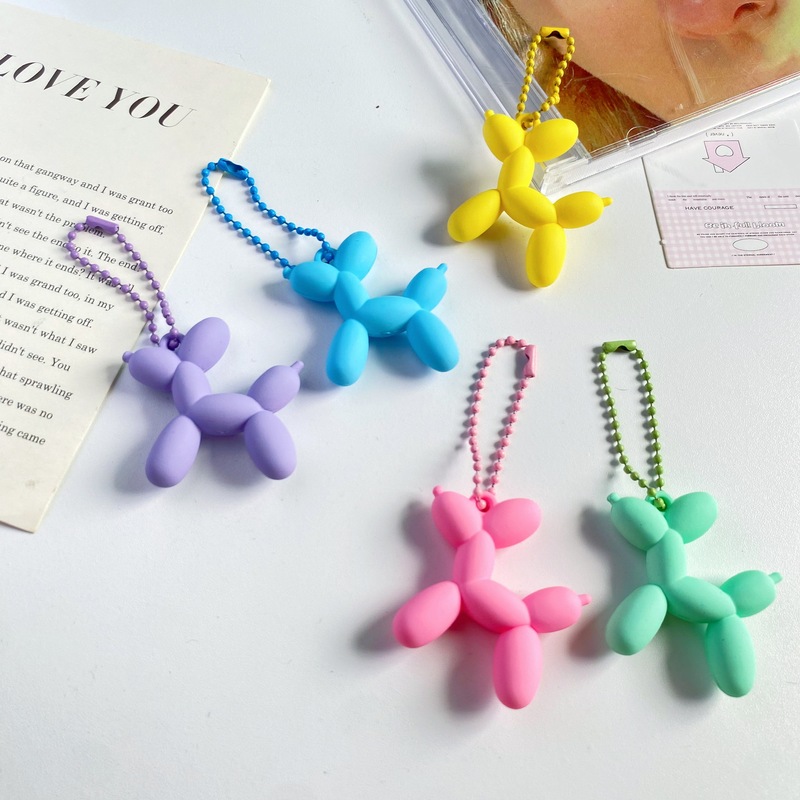 Creative color balloon dog doll key chain pendant simple dog bubble dog bag pendant car key chain