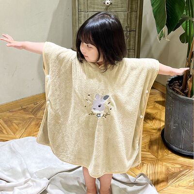 Коралловое бархатное детское мягкое банное полотенце, мультяшный милый плащ, детский банный халат с капюшоном, хорошо впитывает воду